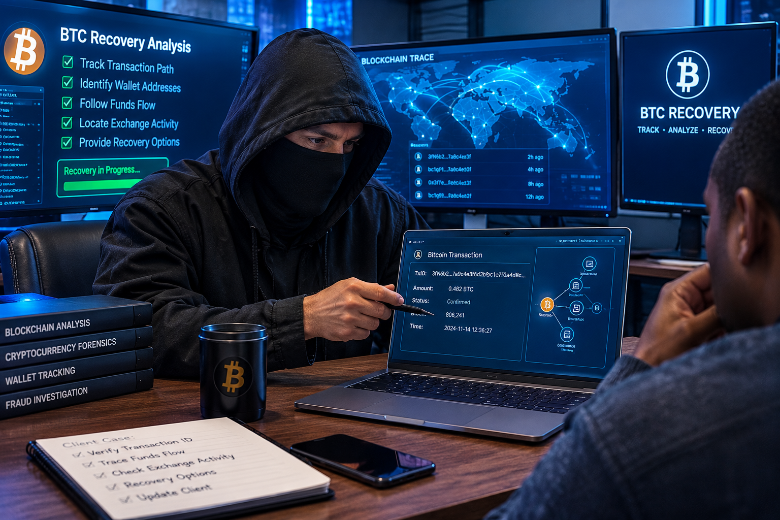 Cybersecurity screens and digital lock illustration